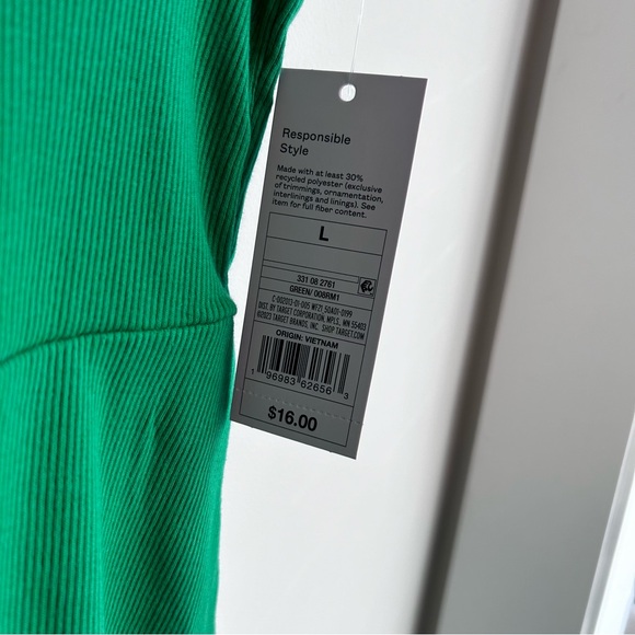 5/$25 Wild Fable Green Sundress, Ribbed, Large, NWT, Summer Dress, Skinny Straps - Picture 7 of 9